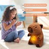 NXNYNZ Capybara Breathing Stuffed Animal, Anxiety Relief Capybara Sleeping Plush with Realistic Breathing Motion and Soothing Music Lights Portable Plushies Birthday Gifts for Adults and Kids