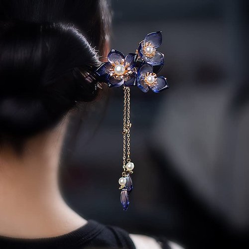 Flower Hair Sticks Hair Chopstick Chinese Hair Stick 1PC 7.08" Wooden Hair Pins Chinese Hair Accessories For Long Hair Buns