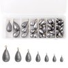 Fishing Weights Sinkers Kit, 54pcs Bass Casting Sinker Weight Bell Sinkers for Fishing Line Pear Sinker Catfish Weights Deep Drop Weights Fishing Weights with Ring for Saltwater Freshwater Fishing