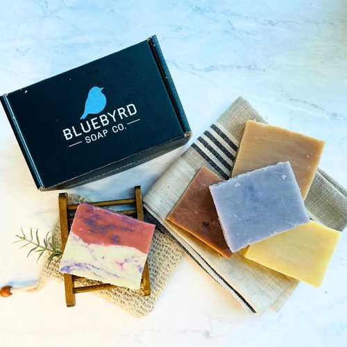 Bluebyrd Soap Handmade Natural Floral Soap Bar Gift Set for Women | 5 Pack Gentle Cleansing Bars, Luxury Perfumed Soap, Floral Scents - Honeysuckle, Lilac, Jasmine, Gardenia, Tobacco Blossoms (Floral)