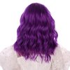 Edivd Dark Purple Wig for Girls Short Purple Side Part Wig for Kids Short Purple Curly Wavy Wig for Child Heat Resistant Synthetic Wig with Wig Cap