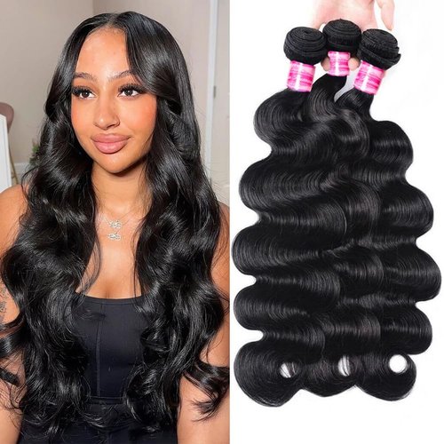 Beautymoon 100% Real Body Wave Human Hair Bundles 20 20 20 Inch 3 Bundles Human Hair Body Wave 16A Grade 100% Unprocessed Brazilian Virgin Hair Extensions for Black Women