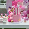 36 PCS Hot Pink Girl Cake Topper Balls Cake Decorations with Pink and Gold Balls Shiny Stars for Wedding Baby Shower Anniversary Girl Birthday Themed Party Supplies (Stars)