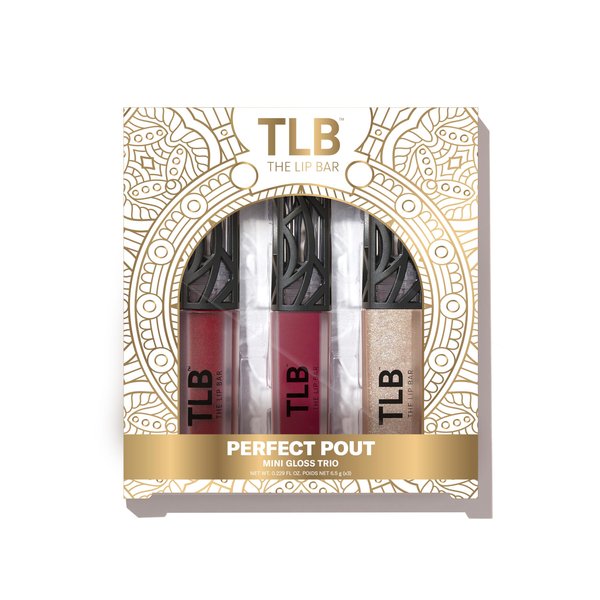 The Lip Bar Perfect Pout Mini Lip Trio, with Rich Auntie & Bawse Lady Vegan Liquid Matte Lipstick, & Trophy Wife Non-Sticky Lip Gloss, 3-Piece Gift Set