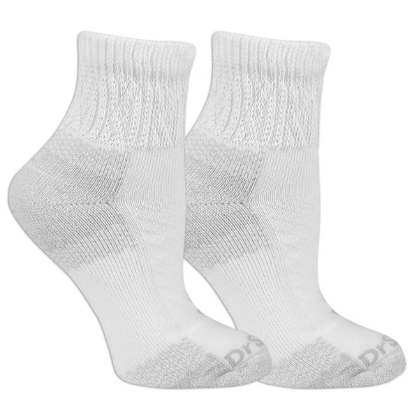 Dr. Scholl's Women's 2 Pack Advanced Relief Ankle Socks with BlisterGuard, White, Shoe Size: 8-12