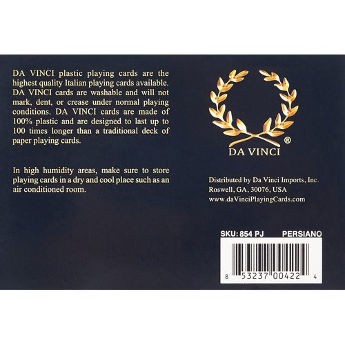 DA VINCI Persiano, Italian 100% Plastic Playing Cards, 2-Deck Set Poker Size Jumbo Index, with Hard Shell Case and 2 Cut Cards
