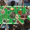 74Pcs Football Party Decorations Supplies Super Bowl Party Decoration Set Include Dinner Plates, Dessert Plates, Napkins, Cups, Banner and Tablecloth Football Birthday Party Favors Kit
