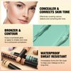 Jolilab 4 Color Contour Stick Concealer Stick Cream Palette Contour Multifunctional Contouring Makeup Kit for Face Highlighter Makeup Stick Set Long Lasting & Waterproof(01+02+03+04, 1)