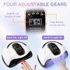 Lyrzzey UV LED Nail Lamp 168W UV Light for Nails with 4 Timer Settings and LCD Touch Display Screen Auto Sensor Quick Drying Nail Dryer with All Gel Types (White)