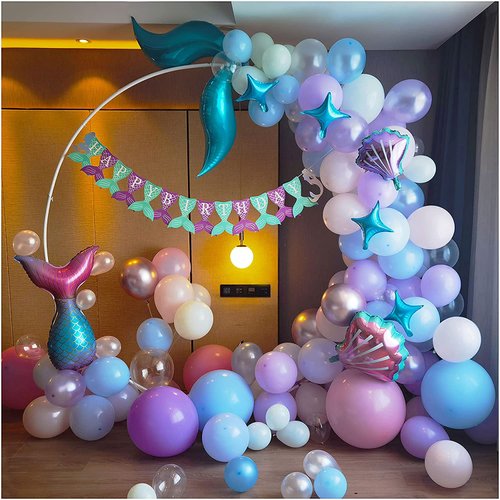 DUILE Mermaid Balloon Garland Kit Mermaid Tail Balloons Arch for Girl Mermaid Birthday Party Decorations Mermaid Balloons Baby Shower Party Supplies