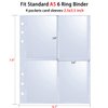 80 Pack 640 Pockets 6 Ring A5 Binder Sleeves,2.5x3.5 Inch Trading Card Sleeves,Double-Sided 4 Pocket Page Protector,Ultra-Clear Kpop Photocard Sheets,Card Sleeve Pages for Game Cards,Photocard