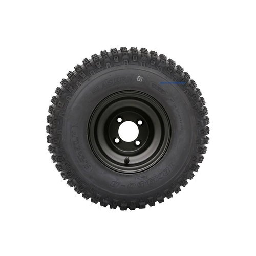 Knobby 18x9.50-8" Golf Cart Tires/ATV Tires and 8" BLACK Steel Wheel Combo - Set of 2