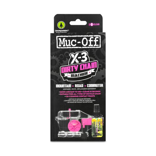 Muc Off X-3 Dirty Chain Machine - Bicycle Chain Cleaning Device for A Deep and Effective Clean - Includes 75ml Bio Drivetrain Cleaner Bottle