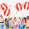 9 Pack Circus Balloons - LIYDE Carnival Decorations Circus Theme Party Decorations Circus Decorations 22 Inch 360 Degree 4D Carnival Balloons (White and Red)