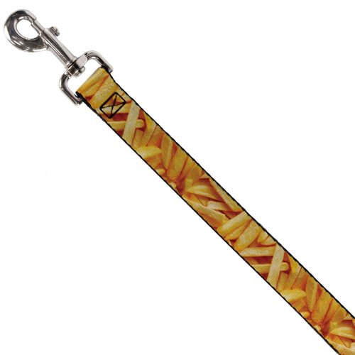 Dog Leash Vivid French Fries Stacked 4 Feet Long 1.0 Inch Wide