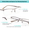 LUR READING GLASSES 3 pack Half-Rim Metal Readers (Gunmetal)