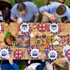 chiazllta 96 Pcs Britain UK England Flag Birthday Party Paper Plate and Napkins British Flag Party Supplies Tableware Union Jack Party Decorations Paper Plate Napkin Fork for Party Favors 24 Guests