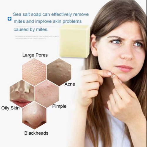 Soap with Sea Salt Natural Goat's Milk for Face Dry and Natural Oily Skin, All Skin Types, Face Wash Body Wash Skincare Gift (B)