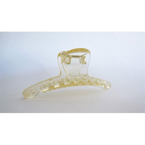 Generic Clear transparent lite golden yellow hair claw clip for fine, thin hair