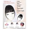Rosooi Curtain Bangs Human Hair Clip in Bangs for Women Natural Black Color Fake Air Bangs for Daily Wear Hair Clip Bangs