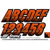 STIFFIE Techtron Orange/Black 3" Alpha-Numeric Registration Identification Numbers Stickers Decals for Boats & Personal Watercraft