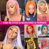 Hoscod 13x4 HD Transparent Lace 613 Bob Wig Human Hair 12 Inch Straight Blonde Bob Wig Human Hair Pre Plucked with Baby Hair 180 Density 613 Blonde Lace Front Wigs for Women Short Glueless Bob Wigs