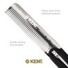 Kent 20T Black Graphite Handmade Folding Pocket Comb for Men, Fine Tooth Hair Comb Straightener for Everyday Grooming Styling Hair, Beard or Mustache, Use Dry or with Balms, Saw Cut, Made in England