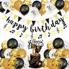 Music Themed Party Decorations Include Music Note Latex Balloons Happy Birthday Cake Topper and Music Note Birthday Banner for Birthday Wedding Party Supplies