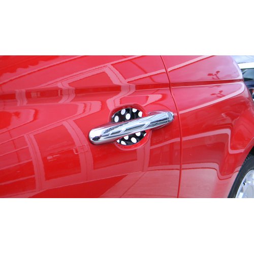 Black and White Polka Dots Car Auto Door Handle Trim Molding Scratch Protector 2 Door Pack