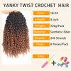 Yanky Twist Crochet Hair-8 Inch 8 Packs (30 Strands/Pcs) Prelooped Spring Twist Hair For Women Girl Ombre Braiding Passion Twist Crochet Braids Hair Extensions (T30, 8 Inch)