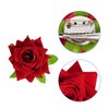 Topbuti Rose Flower Hair Clip Fabric Rose Hairpin Rose Brooch Floral Clips, 3 Pcs Mexican Hair Flowers Pin up Headpieces Flamenco Dancer Hair Accessories for Women Girls Wedding Mother's Day (Red)