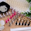 2 Set Acrylic Nail Practice Stand Magnetic Nail Tip Art Display Stand Holder Manicure Tool with Reusable Adhesive Putty Clay for Home Salon Makeup (MetalPink and Silver)