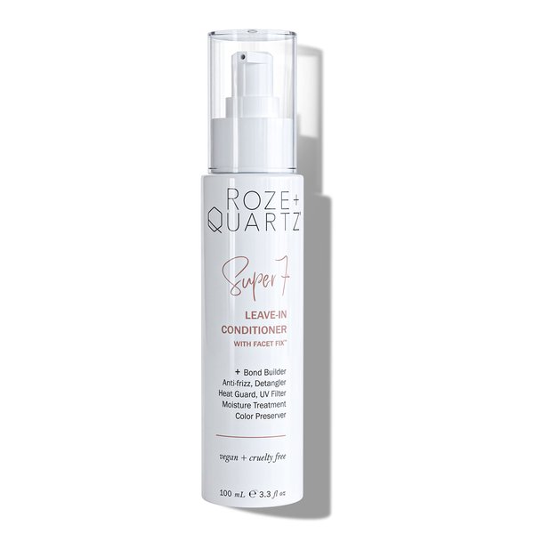 Roze + Quartz® Super 7 Leave-In Conditioner - Vegan + Cruelty Free with Plant-Derived Bond Builder - for All Hair Types, Dry Damaged Hair, Detangler, Iron Guard, UV, Anti-Frizz - 3.3 Fl Oz