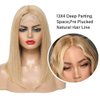X-TRESS Honey Blonde Bob Wigs 13×4×1 T Part Lace Front Wig 8 Inch #27 Honey Blonde Lace Front Bob Wig Middle Part Human Hair Wig Short Bob Human Hair Wig for Black Women（8 Inch，27#）