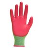 Digz Women's Stretch Knit Garden Gloves with Polyurethane Coating, Green/Pink, Small