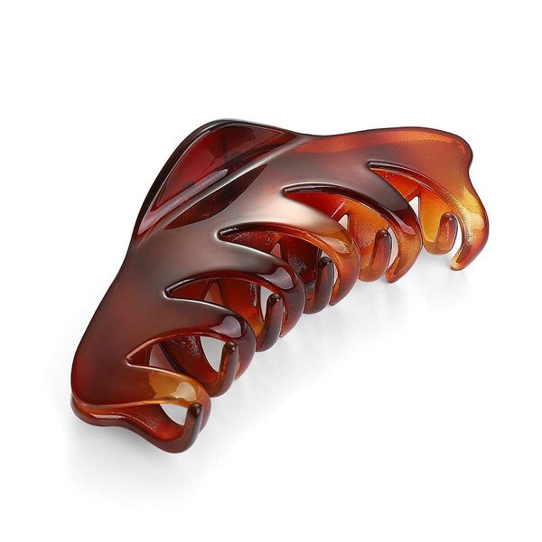 Liasun Premium Hair Claw Clip, Medium Strong Holding Power Hair Clips Clamps, Delicate Hair Grip for Women and Girls Hair Barrettes for Medium or Long hair (Amber)