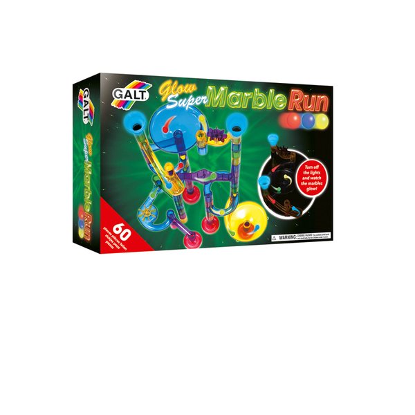 Galt Toys, Glow Super Marble Run, Glow in The Dark 60 Piece Construction Toy, Ages 4 Years Plus