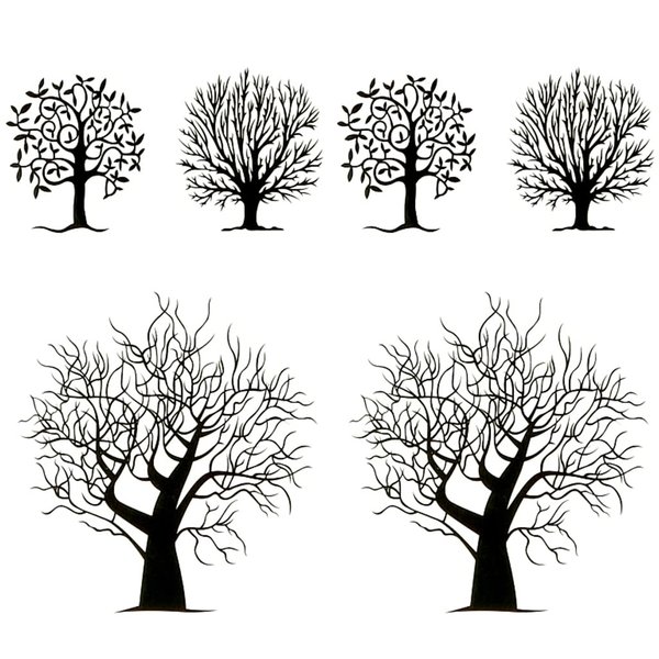 Oottati 2 Sheets Small Cute Temporary Tattoo Stickers Tree Totem suit for Kids Women Fake Tattoos That Look Real and Last Long