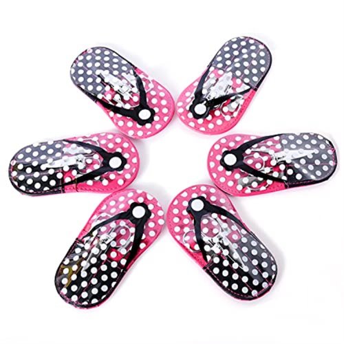 Spove Polka Dot Flip Flop Design Girls Manicure Sets Nail Care Kit SPA Party Favors for Women Bulk Gifts 6 Kits