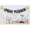 Umrah Mubarak Banner, Muslim Eid Party Decorations, Eid Mubarak Banner, Haji Mubarak Party Decor, Islamic Festival Party Decor Supplies Black Gold
