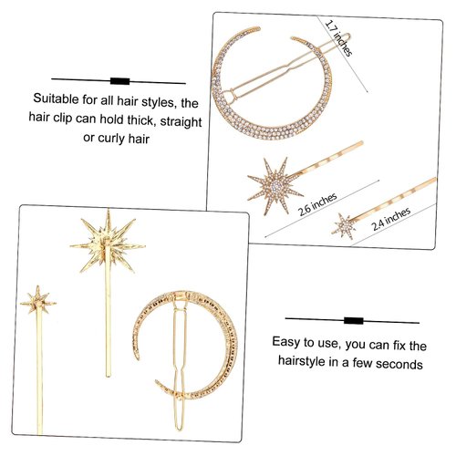 6Pcs Crystal Hair Pin, Vintage Rhinestones Bobby Hair Pins, Hollow Geometric Hair Barrettes, Elegant Metal Hair Clips Hair Accessories Headwear Styling Tools for Women Girls