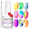 Saviland Blooming Gel - 15ml Clear Blooming Nail Gel Nail Polish Blossom Gel Soak Off U V LED with Nail Art Brush Manicure Kit for Spreading Marbles Effect Nail Salon Home DIY