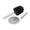 JS Jackson Supplies Sleek Toilet Brush and Holder with Metal Handle - Brushed Nickel
