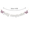 WeBenison Feliz Cumpleaños Banner/Fiesta Theme Happy Birthday Party Supplies/Spanish Birthday Party Decorations Butterfly Sign Silver Glitter