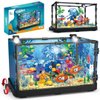 Vocrev Fish Tank Building Block Set for Adults and Kids Lighting Aquarium Building Block Toys for Boys Girls Age 8-14 Including Ocean Jellyfish, Fish, Corals, Crab 725pcs