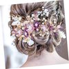 Beatifufu Hair Plug Flower Hair Comb Flower Pearl Hair Clip Wedding Headpiece Girls Hair Comb Wedding Hair Clip Floral Hair Clips Headband for Girls Alloy Hair up Purple Bride