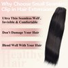 Seamless Clip in Hair Extensions Real Human Hair Clip ins 120g 7pcs Ultra Thin Double Weft PU Clip in Hair Extensions Straight 10A Brazilian Human Hair Extensions for Woman #1B Natural Black 18 Inch