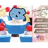 North Carolina Tar Heels Cupcake Toppers (24 Pcs) University of North Carolina Party Supplies for Football, Birthday Gift, UNC Graduation Party Decorations (UNC Tar Heels)