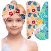 Akkya Microfiber Hair Towel Wrap for Kids Girls Women 2 Pack Drying Turban Towels for Wet Hair Quick Dry Head Wraps Cute Hawaiian Cartoon Print