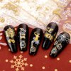 JMEOWIO 9 Sheets Christmas Glitter Nail Art Stickers Decals Self-Adhesive Snowflake Winter Holiday White Nail Supplies Nail Art Design Decoration Accessories